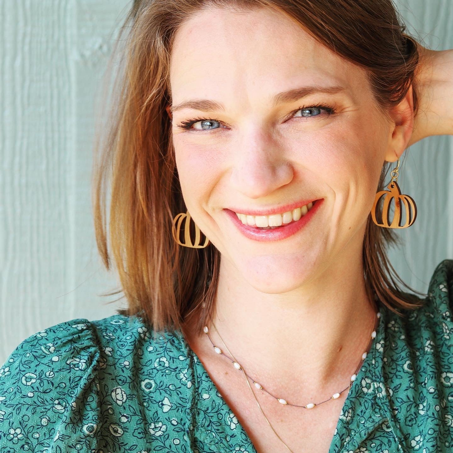 Wood Pumpkin Fall Earrings