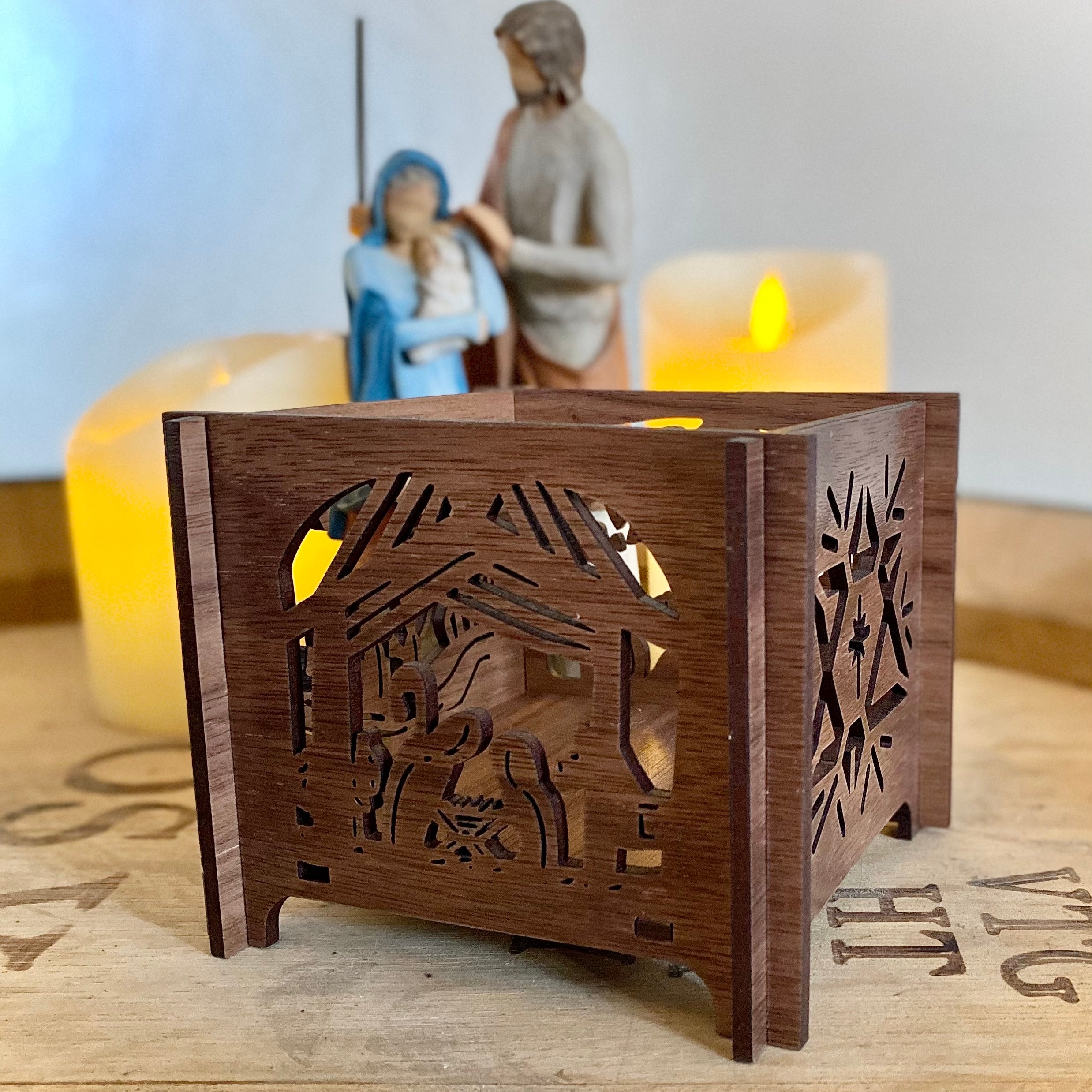 Nativity Scene Candle Holder