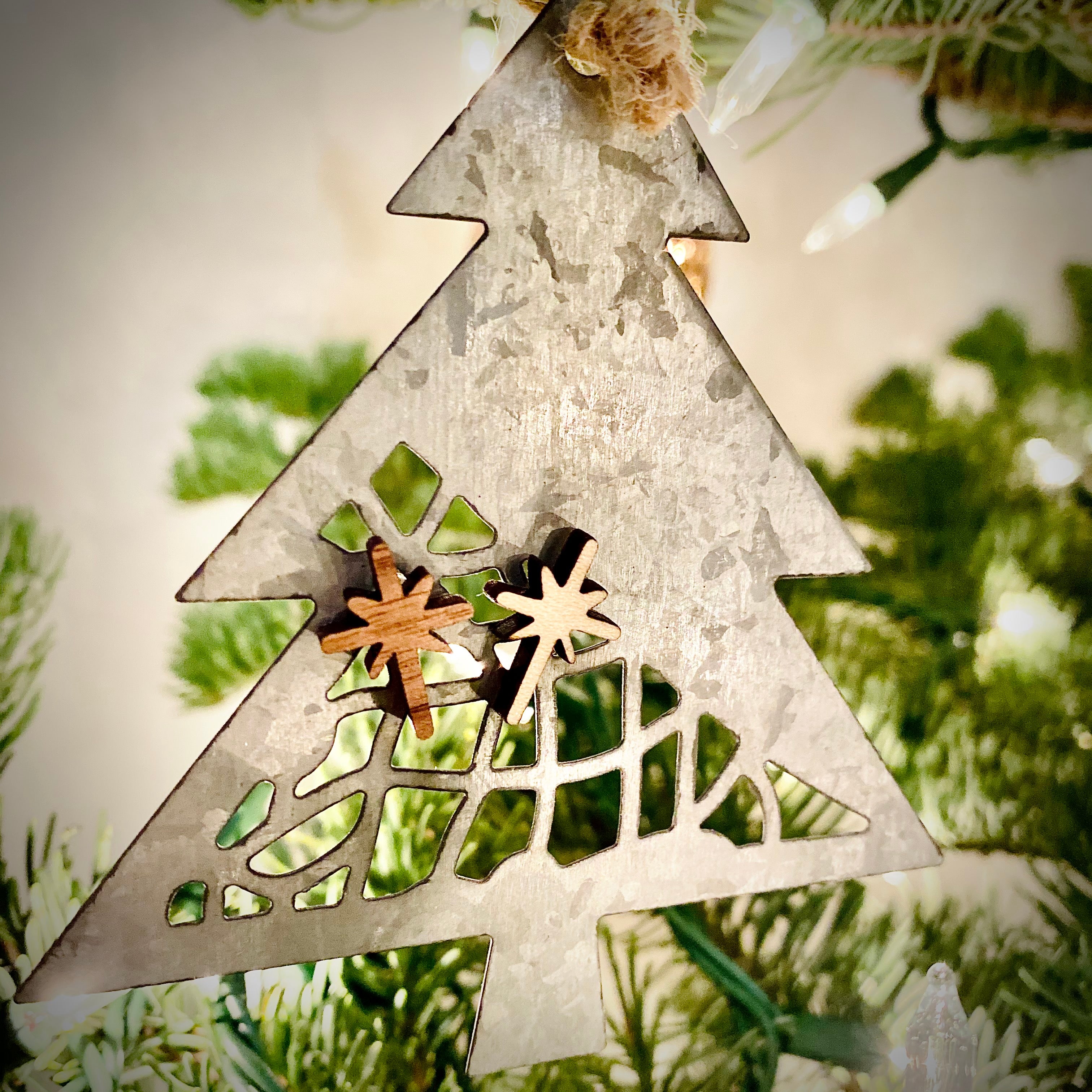 Wood Star Stud Earrings