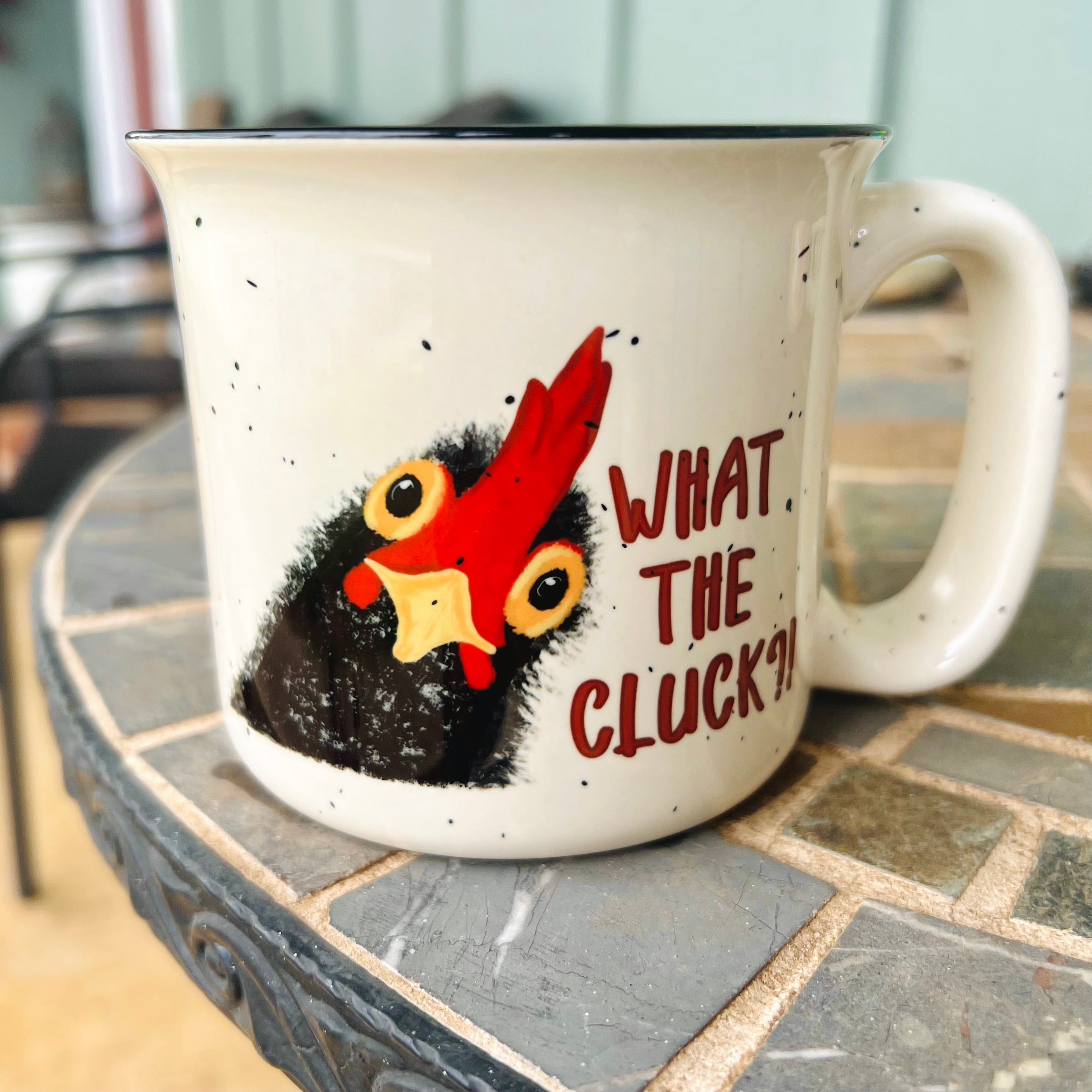 What the Cluck?! Ceramic Camper Mug