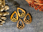 Intricate Wood Teardrop Earrings