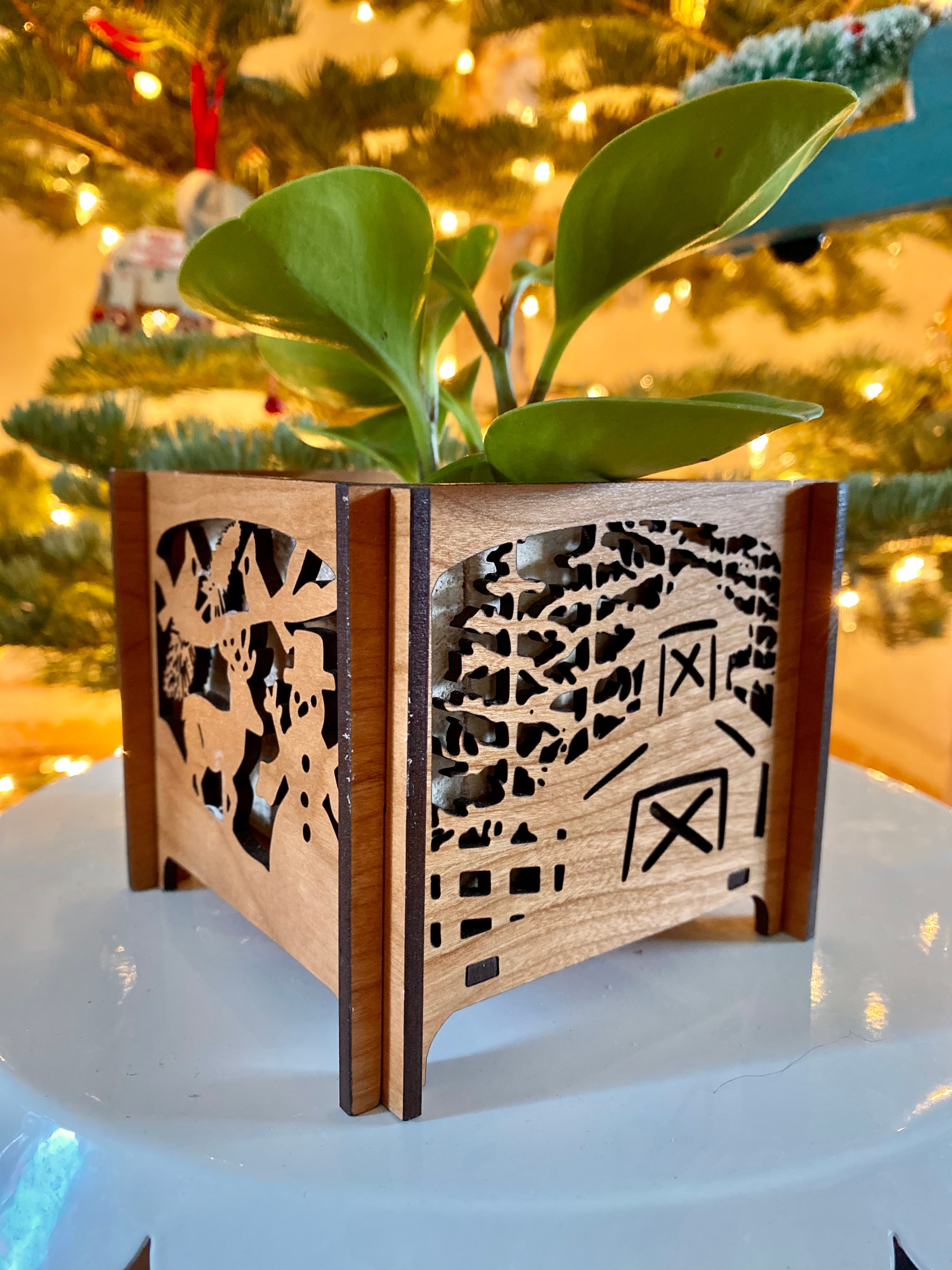Winter Scene Votive/Plant Holder