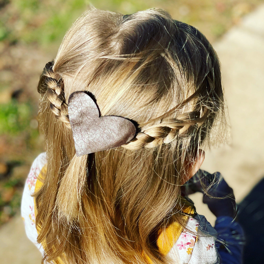 Leather Heart Hair Clip