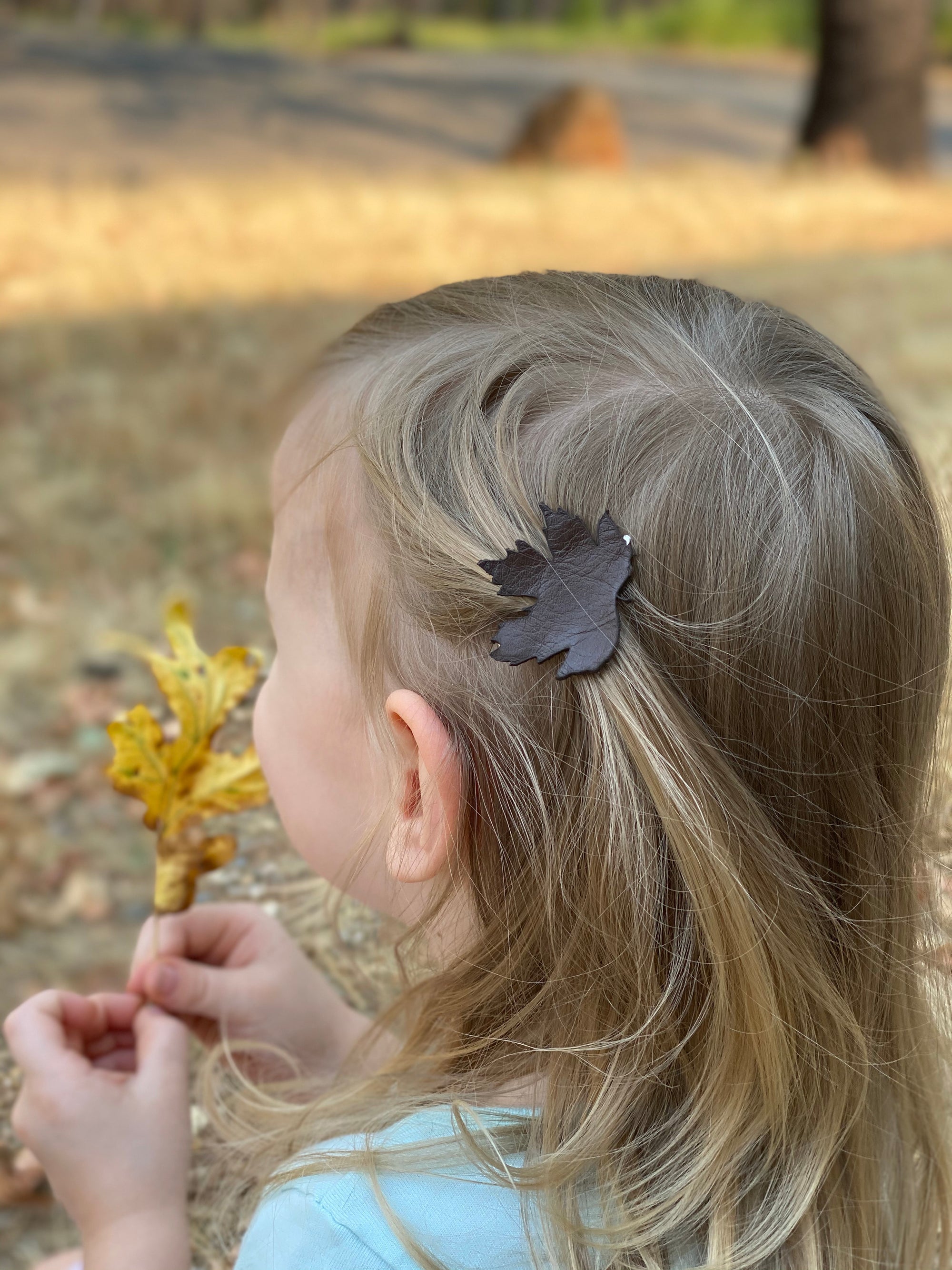 Full Grain Leather Maple Leaf Hair Clip
