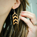 Wood Chevron Earring
