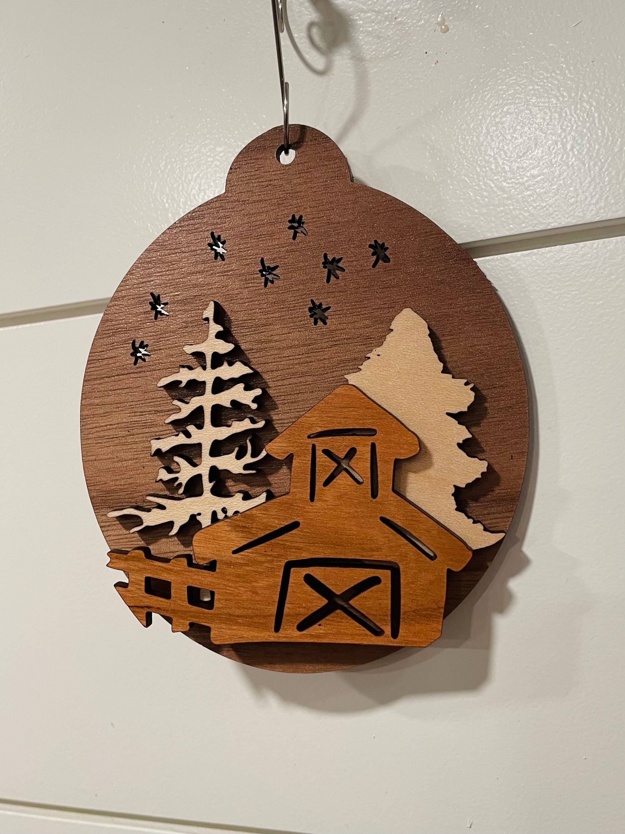 Barn Scene 3D Ornament